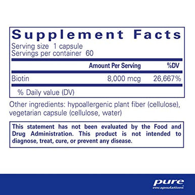 Pure Encapsulations Biotin 8 mg 60 vcaps