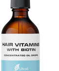Liquid Biotin with Hair Vitamins, Vitamin C, Organic Coconut Oil, Vitamin E + Vitamin B6. For Hair Skin + Nails and Immunity Support. A Biotin Liquid + Hair Oil Supplement