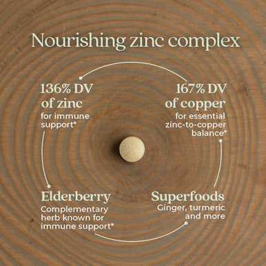 Chapter Zinc Supplement, Fermented Zinc Complex, One Daily For Immune Support + Skin Health, Mineral-Balancing Formula Rich In Copper, Easy To Swallow & Digest, 60 Count (2 Month Supply)