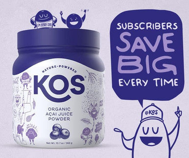 Kos Organic Acai Juice Powder - Usda Certified Organic, Plant Based Superfood Antioxidants, Superberry From Brazil, Great For Smoothies And Bowls, 0G Sugar, Vegan, Gluten-, Non-Gmo - 120 Servings