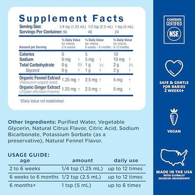 Mommy's Bliss Gripe Water Original Infant Gas & Colic Relief Gripe Water for Babies Gentle & Safe 2 Weeks+ 4 Fl Oz (Pack of 1)