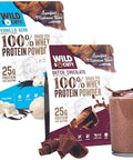 Wild Society - Top Flavor Mulitpack - 100% Grass Fed Whey Protein Powder + Superfood Mushrooms & Adaptogens - 25G Protein Clean Protein Powder 0 Added Sugar Non Gmo Gluten -