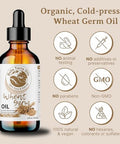 Bella Terra Oils - Organic Wheat Germ Oil 4Oz - A Symphony Of Vitamin E & C Pure Essence Of Face Oil Dive Into Natural Glow & Suppleness