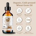 Bella Terra Oils - Organic Wheat Germ Oil 4Oz - A Symphony Of Vitamin E & C Pure Essence Of Face Oil Dive Into Natural Glow & Suppleness