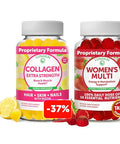 Lunakai Collagen And Women'S Multivitamin Gummies Bundle - Non-Gmo Anti Aging Supplements With Biotin Zinc Vitamin C And E - 100 Daily Value Of 16 Essential Vitamins And Minerals 30 Days Supply