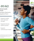 Terry Naturally A D3 K2 Healthy Supplement for Immune Support Heart Health and Bone Support Supplement for Strong Bones and Healthy Heart Includes Vitamins A D3 and K260 Softgels (60 Servings)