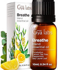 Gya Labs Breathe Essential Oil Blends - 100 Pure Natural Breathe Easy Essential Oils From Eucalyptus Peppermint And More For Humidifier Cleaner (0.34 Fl Oz)