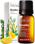 Gya Labs Breathe Essential Oil Blends - 100 Pure Natural Breathe Easy Essential Oils From Eucalyptus Peppermint And More For Humidifier Cleaner (0.34 Fl Oz)