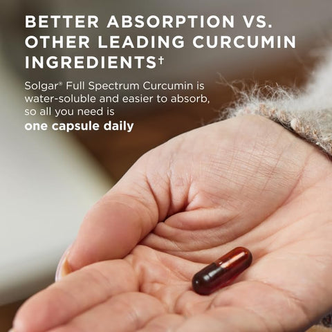 Solgar Full Spectrum Curcumin - 105 Licaps - Superior Absorption - Brain Joint & Immune Health - Vegan Gluten-Free Non-Gmo Dairy Free 105 Servings