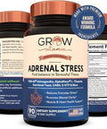 Grow Vitamin Adrenal Stress Advanced Formula, Organic Ksm-66 Ashwagandha With Alphawave L-Theanine, 5-Htp, Magnesium Blend - Everyday Stress Relief, Mood Support, Cognitive, Brain Health, 90 Capsules