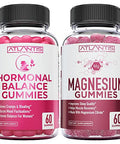 Hormonal Balance & Magnesium Gummies For Muscle Cramps, Pms Gummies Alleviate Bloating & Mood Swings, Magnesium Helps Prevent Cramps & Promotes Muscle Recovery - 60 Vegan Gummies Per Bottle