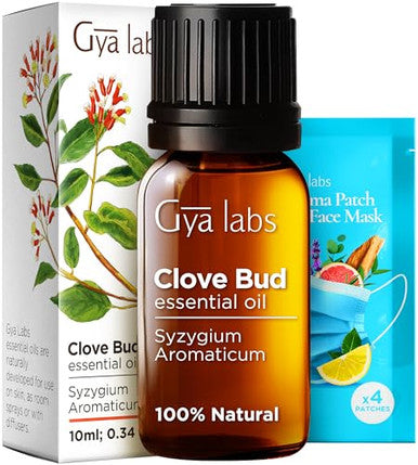 Gya Labs Clove Bud & Tea Tree Essential Oil Set - Aromatherapy Grade Essential Oils Set - 2X0.34 Fl Oz - Gya Labs