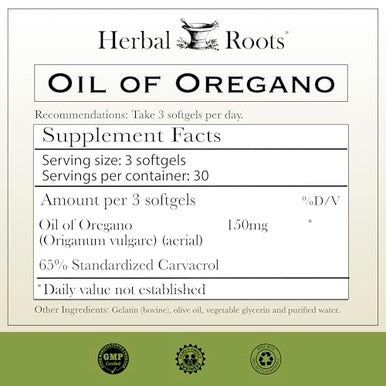 Herbal Roots Oil Of Oregano 150Mg