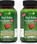 Irwin Naturals Dualaction Fat Burner Red 75 Liquid Softgels Pack Of 2 Powerful Thermogenic With Nitric Oxide Booster 50 Total Servings
