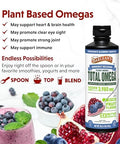 Barlean'S Liquid Flaxseed Borage And Algae Oils Omega 3 Supplement Pomegranate Blueberry Flavor Vegan Epa And Dha Flax And Borage Seed Oil With 3980 Mg Of Omega-3-6-9 16 Oz
