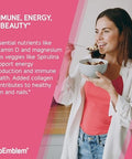 BioEmblem Women's Multivitamin Complete Daily Multi for Immunity Energy Hair Skin with Vitamin A B12 B6 D3 Biotin Iron Magnesium Collagen and Veggie Blends Gluten Free 90 Capsules
