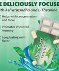 Ashwagum Focus Gum By Bettergum, High Potency Brain Supplement With Ksm 66 Ashwagandha And L Theanine, Supports Concentration And Memory, Alternative To Gummies, Sugar-Free, Pack Of 2