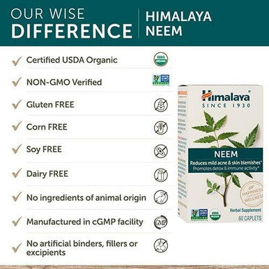 Himalaya Botanique Neem & Turmeric Face Wash 150Ml Plus Himalaya Organic Neem 60 Caplets 600 Mg Acne Care Bundle