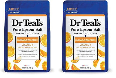 Dr Teal'S Epsom Magnesium Salt SoakGlow & Radiance With Vitamin C & Citrus Essential Oils3 Lbs