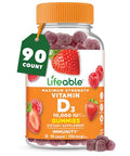 Lifeable Vitamin D3 10000IU Great Tasting Bone Strength Supplements Vitamin D3 Gummies for Bone Health Vitamin D Gummies for Adults Men Women 90 Gummies