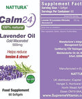 Nattura Calm Aid Lavender Oil Pills - 500mg - 60 Softgels - 100% Natural Helps Reduce Stress Calming for Body & Mind Non-GMO Certified Kosher