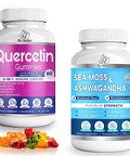 BIO VITALICA BioVitalica Sea Moss Ashwagandha and Quercetin Gummies (Bundle) with Bromelain Vitamin C and Zinc and Elderberry + Vitamin D35 in 1 Immune Support