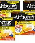 Airborne 1000Mg Vitamin C + Zinc Sugar Multivitamin Immune Support Effervescent Fizzy Drink Tablets Zesty Orange Flavor With Powerful Antioxidants Vitamins A C & E 30 Tablets (4 Pack)