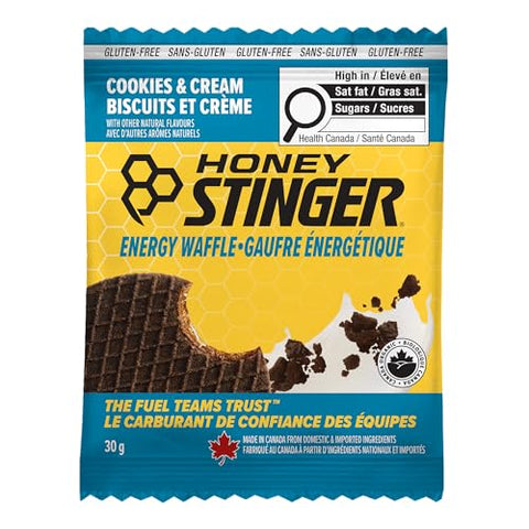 Honey Stinger Organic Gluten Free Cookies & Cream Waffle | Energy Stroopwafel for Exercise, Endurance and Performance | Sports Nutrition for Home & Gym, Pre and Post Workout | 12 Waffles, 12.72 Ounce