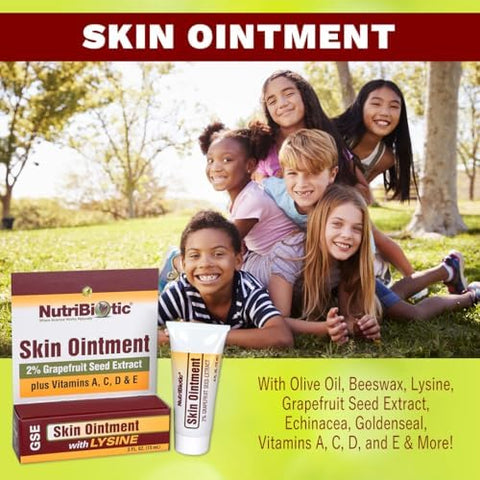 Nutribiotic â€“ Skin Ointment .5 Fl Oz With Gse Lysine Beeswax Ecea Goldenseal Vitamin E & More For Minor Skin Irritations & To Support Healthy Tissue Made Without Gluten & Gmos