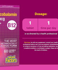 Natural Factors Vitamin B12 Methylcobalamin 5000 mcg Chewable Support for Energy and Immune Health Vegetarian 60 tablets (60 servings)