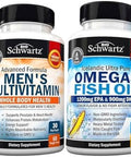 Advanced Daily Men'S Multivitamin With Vitamin C A B D3 E And Zinc (1 Month Supply) Plus Triple Strength Omega 3 Fish Oil Softgels (1 Month Supply)