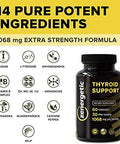Thyroid Support Supplement With L Tyrosine & Iodine Focus, Clarity, Energy & Metabolism Ashwagandha, Vitamin B-12, Magnesium, Schisandra Hormonal Balance For Women & Men Non Gmo