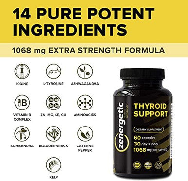 Thyroid Support Supplement With L Tyrosine & Iodine ÃƒÂ¢Ã¢â‚¬ÂÃ¢â‚¬Å¡ Focus, Clarity, Energy & Metabolism ÃƒÂ¢Ã¢â‚¬ÂÃ¢â‚¬Å¡ Ashwagandha, Vitamin B-12, Magnesium, Schisandra ÃƒÂ¢Ã¢â‚¬ÂÃ¢â‚¬Å¡ Hormonal Balance For Women & Men ÃƒÂ¢Ã¢â‚¬ÂÃ¢â‚¬Å¡ Non Gmo