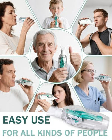 Defunx Breathing Exercise Device For Lungs - Flutter Valve Mucus Removal Device - Breath Trainer Green