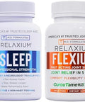 Relaxium Sleep & Joint Relief Bundle Melatonin & Ashwagandha Sleep Aid + Curcutame & Glucosamine Chondroitin 60 Capsules Each Drug Support For Sleep & Joint Health