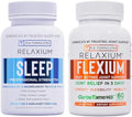 Relaxium Sleep & Joint Relief Bundle Melatonin & Ashwagandha Sleep Aid + Curcutame & Glucosamine Chondroitin 60 Capsules Each Drug Support For Sleep & Joint Health