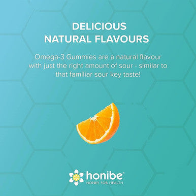 Honibe Omega 3 Gummies for Kids and Adults Made in Canada Supports Brain Health 60 Gummies
