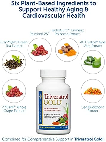 Dr. Whitaker'S Triveratrol Gold â€“ Healthy Aging Supplement With Resveratrol & Extracts Of Aloe Vera Green Tea And Turmeric â€“ Provides Antioxidant & Cardiovascular Support (60 Capsules)