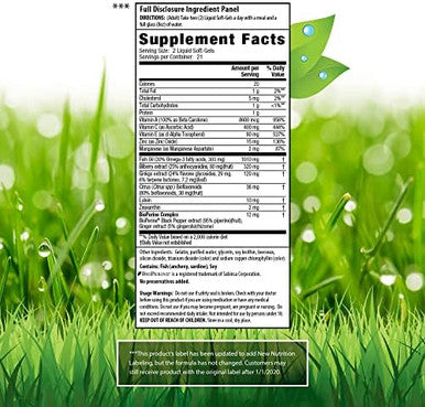 Irwin Naturals Vision Sharp Multinutrient Eye Health 42 Liquid Softgels Pack Of 2 With Lutein Bilberry & Omega3S 42 Total Servings