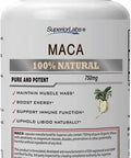 Superior Labs Organic Peruvian Maca 100 Pure NonGMO Dietary Supplement for Calming and Relaxation Zero Synthetic Additives Stearates Dioxides 750mg 120 Vegetable Capsules
