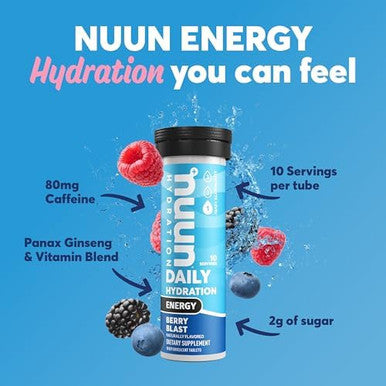 Nuun Energy Drink Tablets Daily Hydration Electrolyte Tablets Bundle (10 Count X 4 Packs And 40 Servings X 4 Packs)