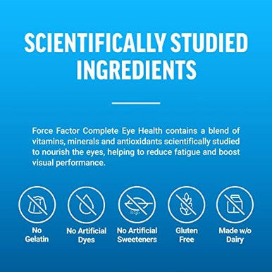Force Factor Complete Eye Health Clinical Strength Eye Vitamins With Lutein & Zeaxanthin To Support Vision Eye Function And Bluelight Protection Eye Health Supplements For Adults 60 Capsules