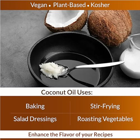 Organic Fiji, Raw Extra Virgin,Cold-Pressed, Cooking Coconut Oil with Fresh Flavor, Non-GMO, USDA Organic, 16oz