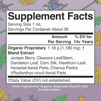 Maryruth'S Organics Herbal Supplement Drops Support Renal & Urinary Systems Juniper Berry Cleavers Dandelion Hawthorn Horsetail & Chanca Piedra Vegan Non-Gmo 1 Fl Oz