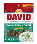 DAVID SEEDS Sour Cream & Onion Jumbo Sunflower Seeds, Keto Friendly, 5.25-oz. Resealable Bag (Pack of 12)
