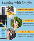Comvita Bee Propolis Throat Spray Natural Immune Support Soothing Mint Flavor With Zealand Umf 10+ Manuka Honey Antioxidant Dietary Supplement 0.7 Fl Oz