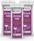 Omne Diem Drinkhd 20 Count 3 Pack - Diamine Oxidase - Dao Enzyme In A Convienant Carry Package.