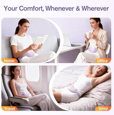 Comfytemp Portable Belly&Back Heating Pad For Period Cramps Fsa Eligible Hsa Menstrual Cordless Abdominal Massager Electric Wearable Rechargeable Belt With 3 Heat 3 Vibration 2 Intensity Women Girl
