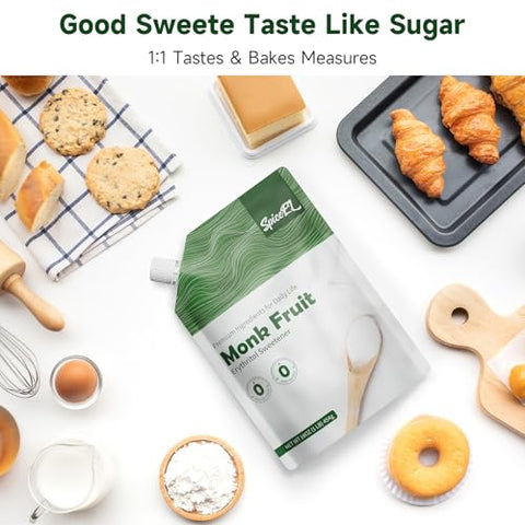 SPICEEL Monk Fruit Erythritol Mix | Measures Like Sugar, Dissolves Easily for Baking, Frostings & Beverages | Vegan, Gluten-Free Sugar 3-Pack