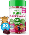 Orgain Kids Sugar Multivitamin Gummies Vegan & Plant Based 50 Superfoods 15 Vitamins And Minerals Immune Support And 3G Of Fiber Mixed Berry Ages 4+ 1 Month Supply (60 Gummies)